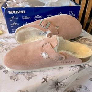 New Birkenstock Boston VL Shearling pink size 38